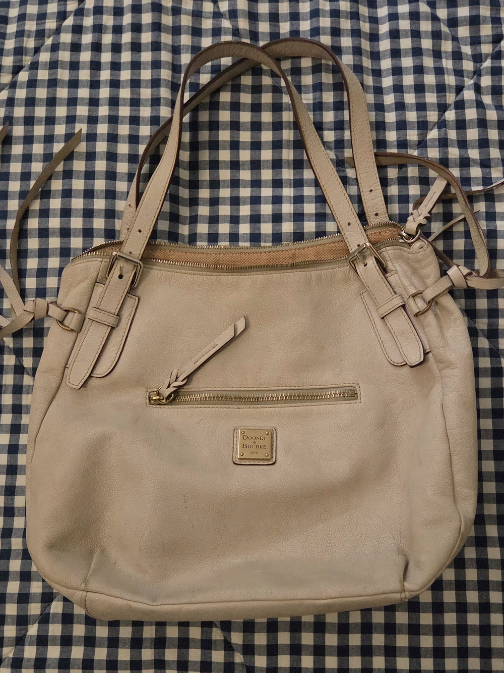 Dooney & Bourke Light Grey Leather Shoulder Tote